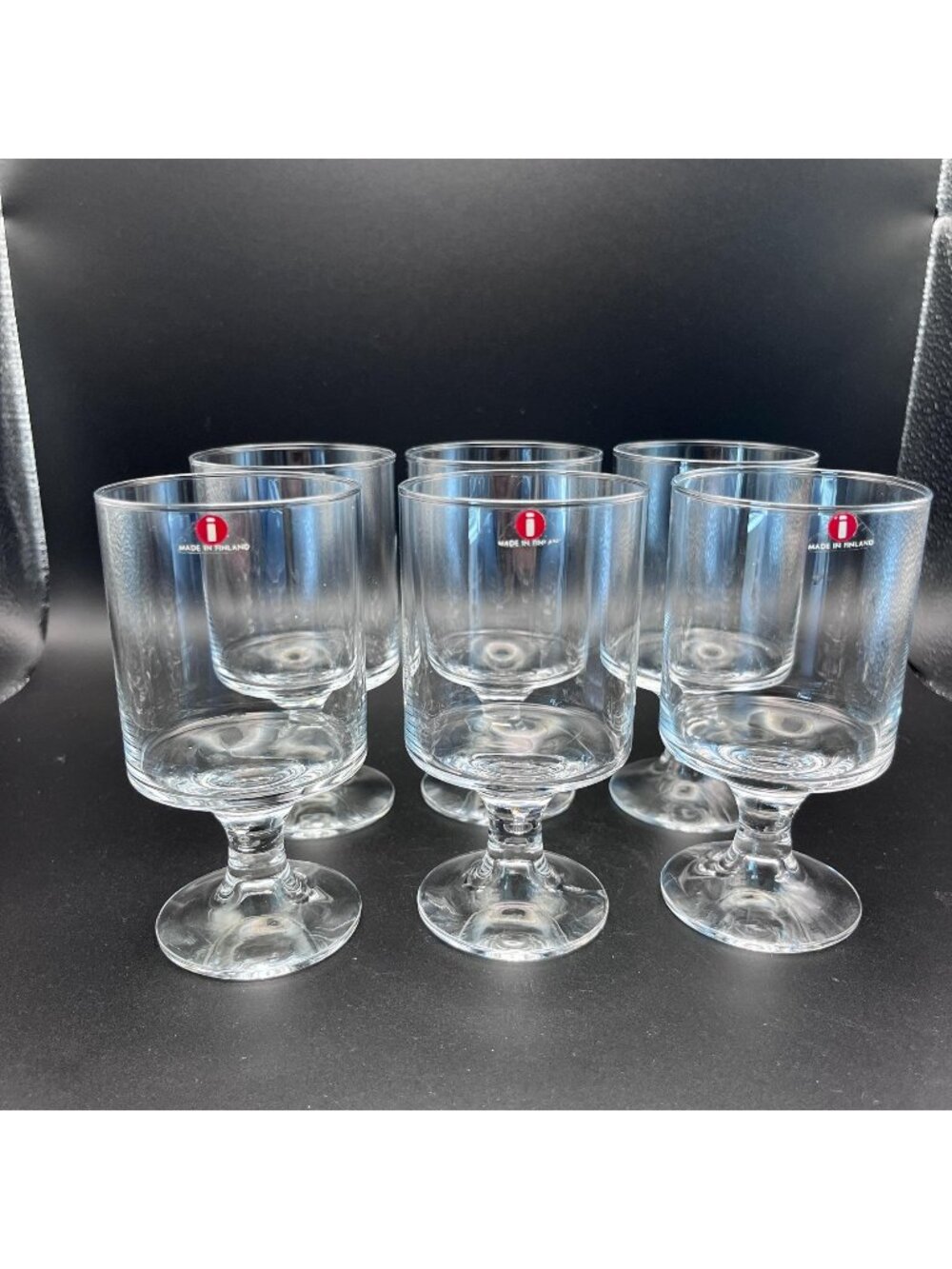 Iittala Karelia White Wine Glasses Set of 6 // Tapio Wirkkala // Vintage 60s 70s